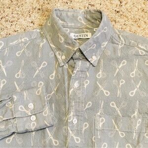 Gustin Japan Retro Shirt Men’s Scissors Barber Print